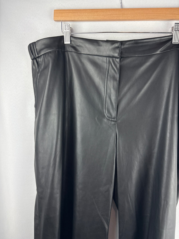 Women’s Ulla Popken Size 20/22 Black Faux Leather Pants