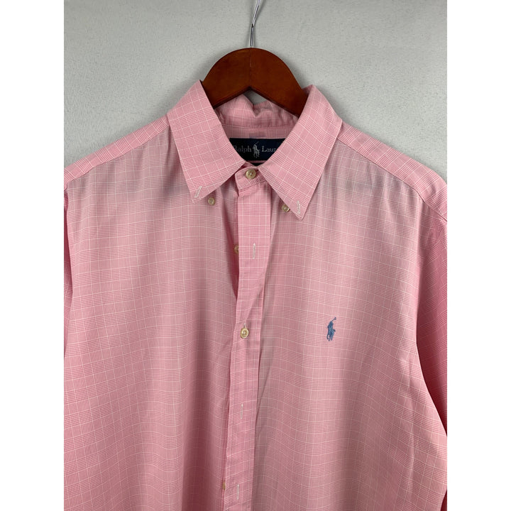 Ralph Lauren Mens Pink Classic Fit Button-Down Shirt