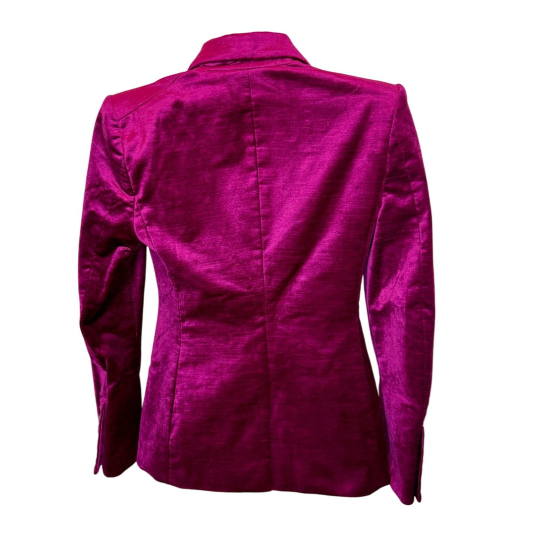 Veronica Beard Elam Dickey Velvet Crystal Blazer Fushia - Size 0