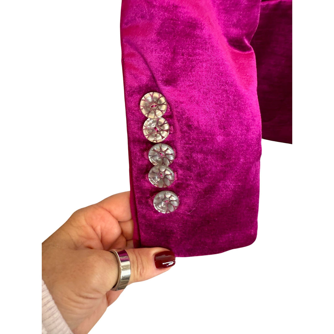 Veronica Beard Elam Dickey Velvet Crystal Blazer Fushia - Size 0