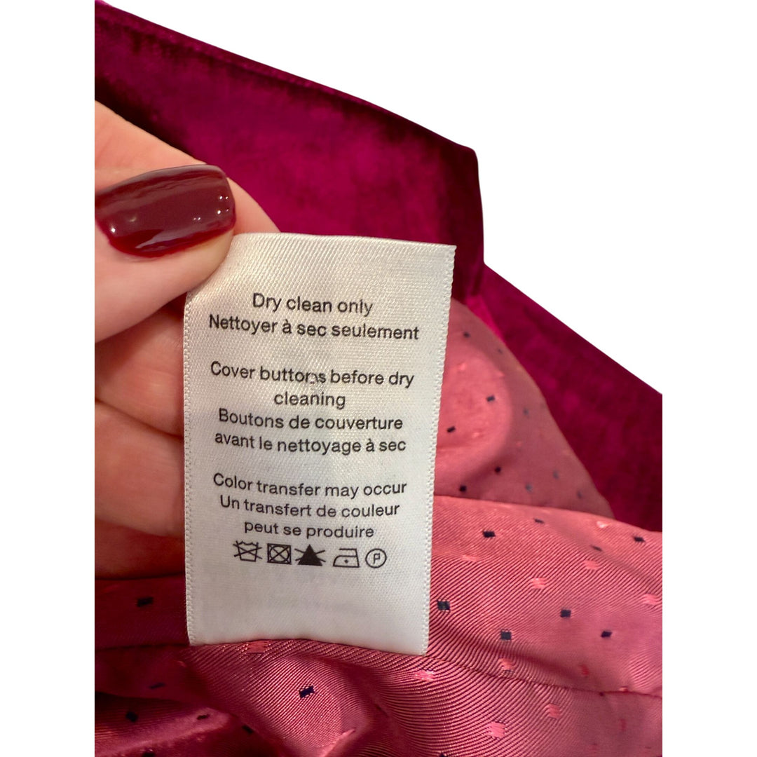Veronica Beard Elam Dickey Velvet Crystal Blazer Fushia - Size 0