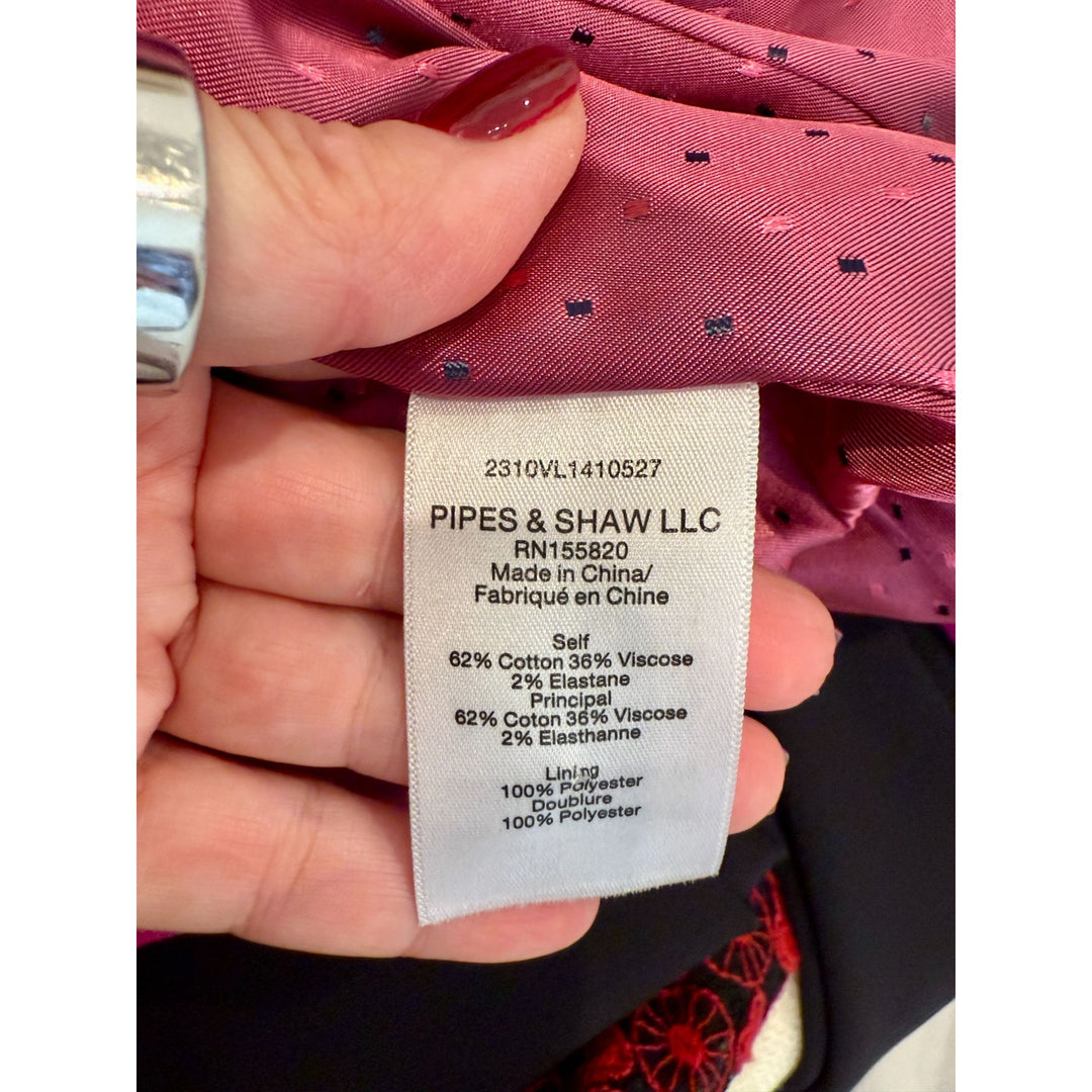 Veronica Beard Elam Dickey Velvet Crystal Blazer Fushia - Size 0
