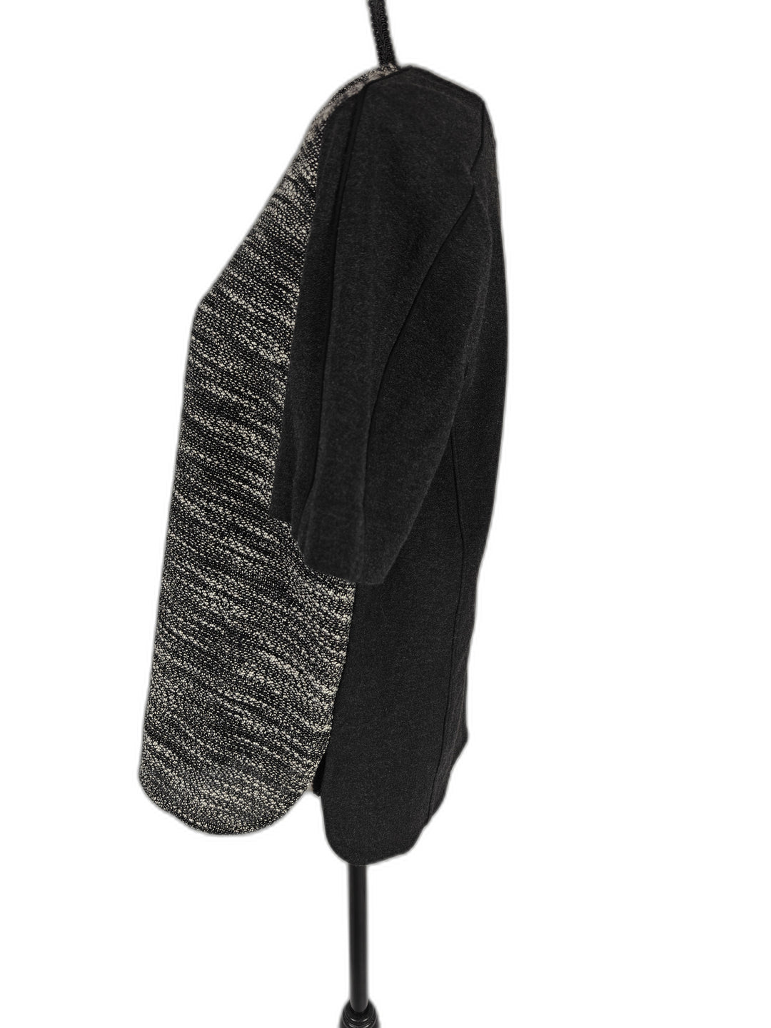 Womens Vince Mixed Media Top Black Gray Size S