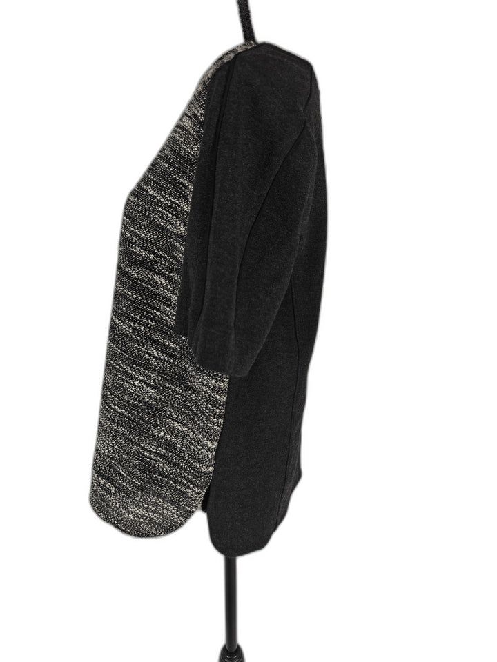 Womens Vince Mixed Media Top Black Gray Size S