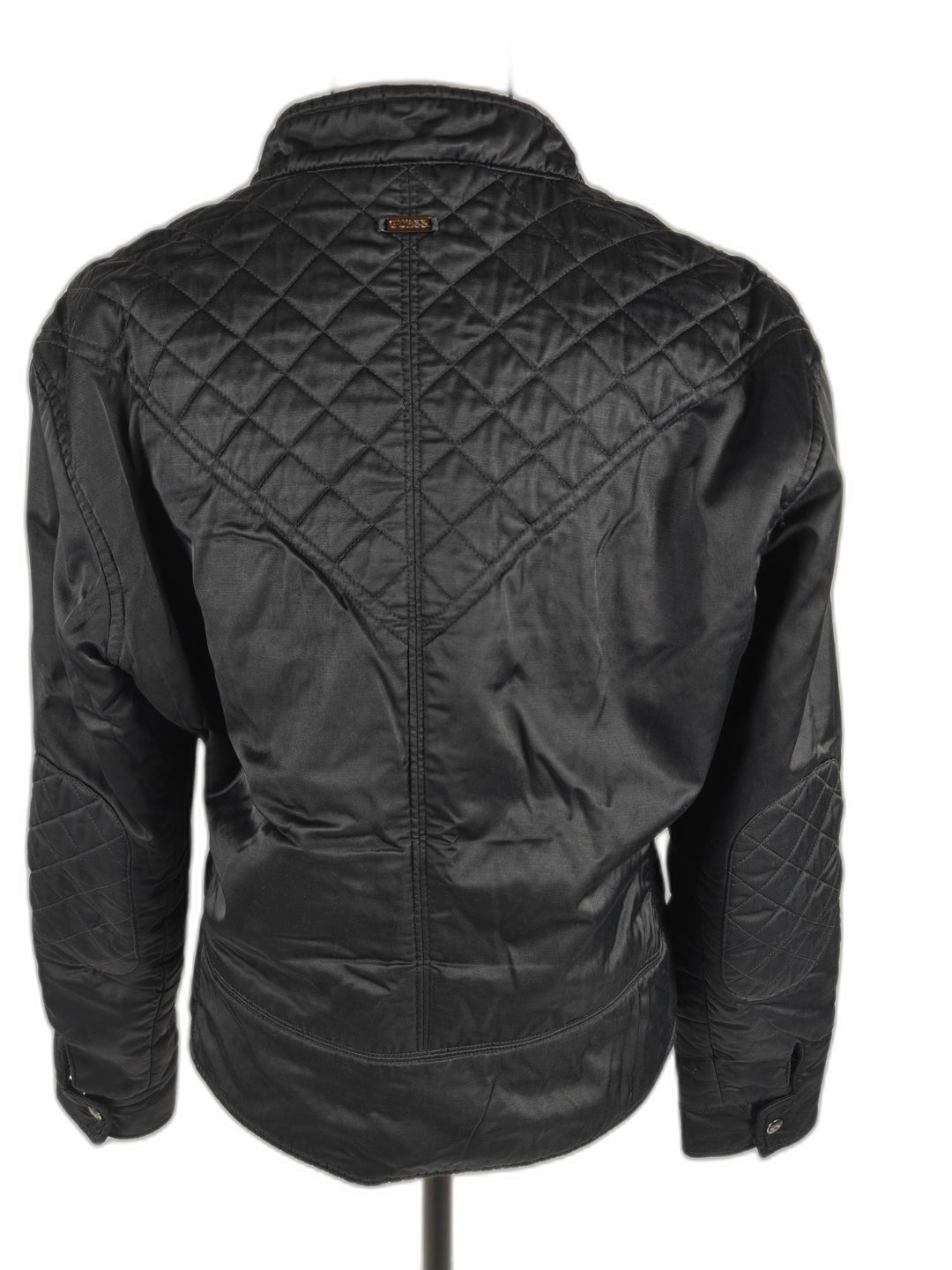 Women Guess Jeans Quilted Jacket Black Medium
