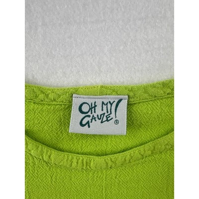 Oh My Gauze Womens Lime Poncho Top S Soft & Breathable