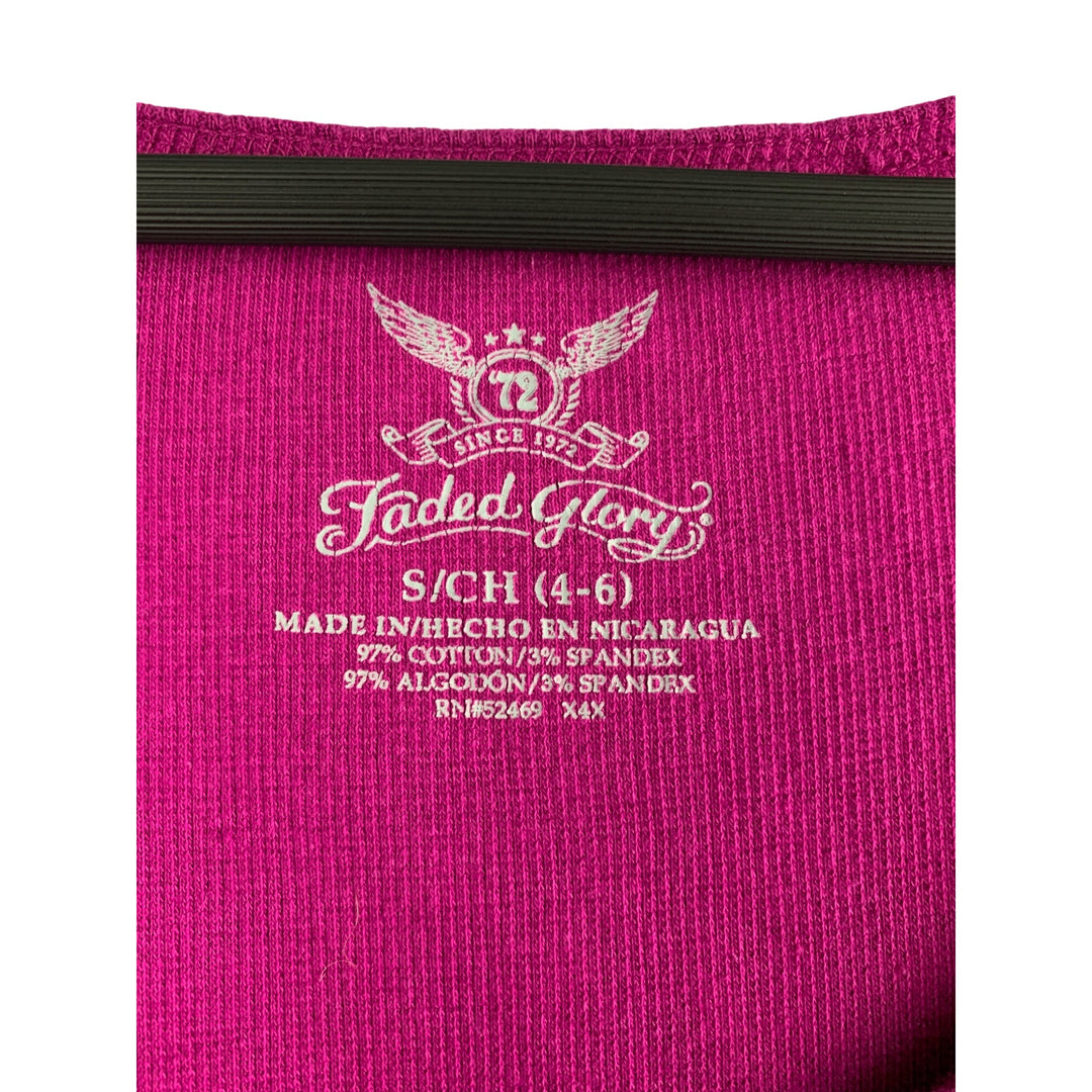 Faded Glory Womens Ribbed Fuchsia Tank Top S 97% Cotton 3% Spandex