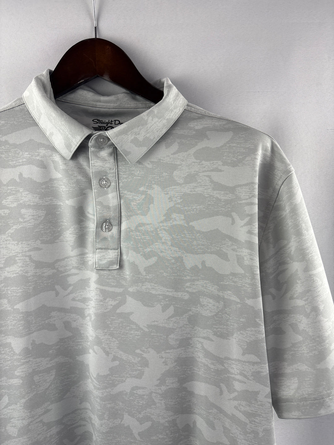 Men’s Straight Down XL Light Gray Camo Golf Polo