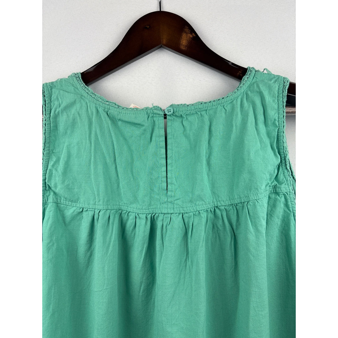 Women’s Knox Rose XXL Teal Tank Blouse w/ Lace Detailing