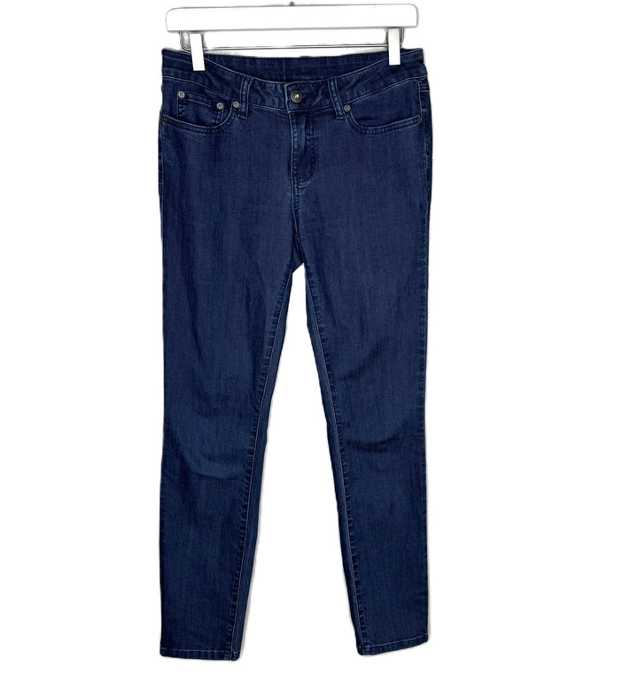 Prana Women's Dark Wash Mid-Rise Slim Straight Leg Jeans, Size 4S