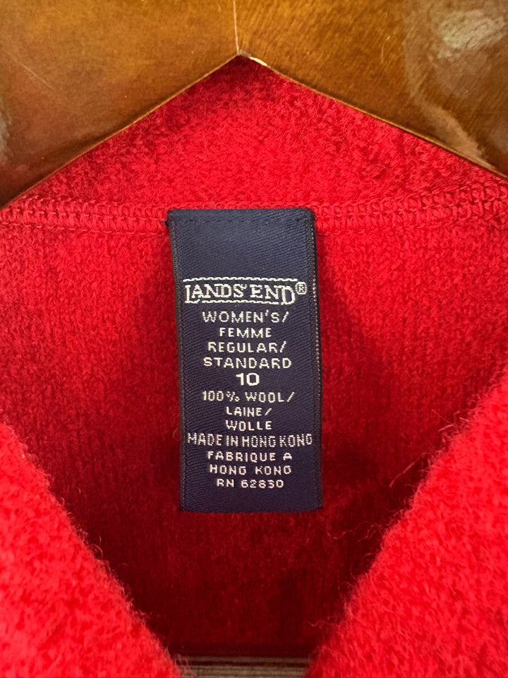 Women’s Land’s End Size 10 Red Wool Vest