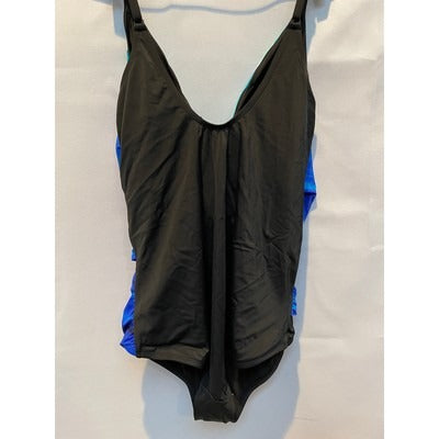 Embrace Your Curves by Miracle Brands Women's One Piece Swimsuit, Blue, Size 3X