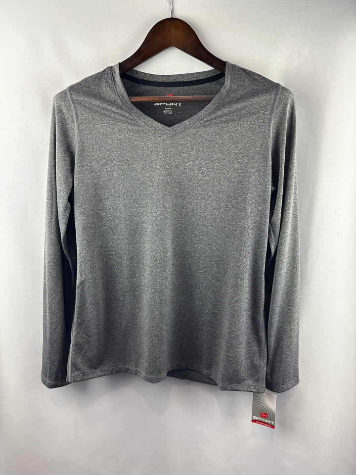 Women’s Hanes Sport Medium Heather Gray Long Sleeve