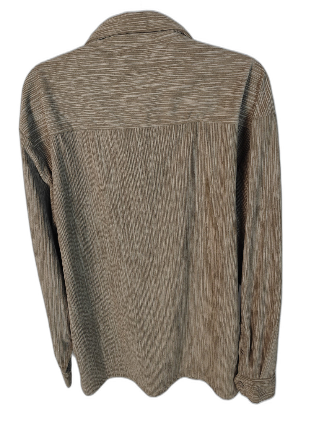 Trust Men's XXL Brown Textured Button Front Shirt Rayon Blend Long Sleeve Overshirt