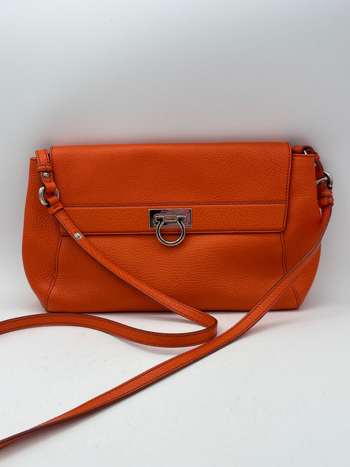 Women’s Salvatore Ferragamo Orange Leather Crossbody Purse
