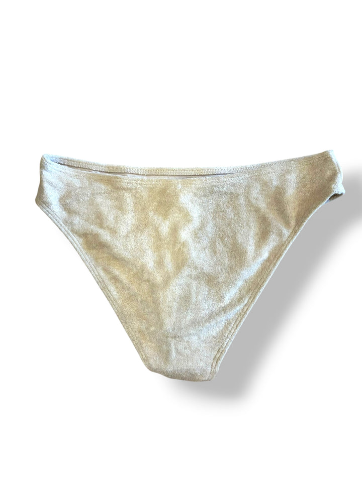 Wolf &amp; Whistle Beige Fuzzy Textured Bikini Bottom Size 10 NWT Coastal Beach
