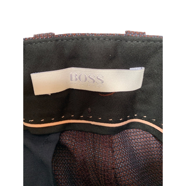 Hugo Boss Mens Dress Pants Burgundy Wool Blend Size 36 Classic Fit