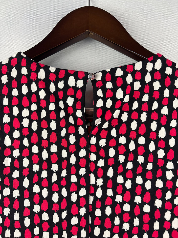 Women’s Calvin Klein XS Black White &amp; Pink Sleeveless Blouse