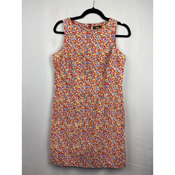Route 66 Floral Sleeveless Dress M Red/Blue/Yellow Cotton