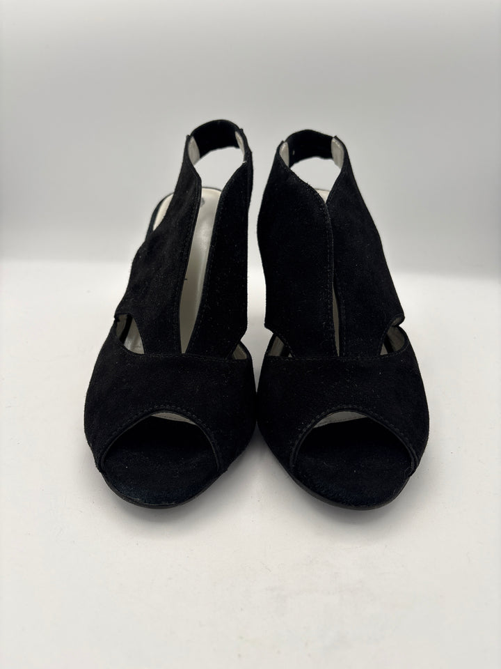 Women’s Eric Michael Size 8.5 Black Suede Slingback Pumps