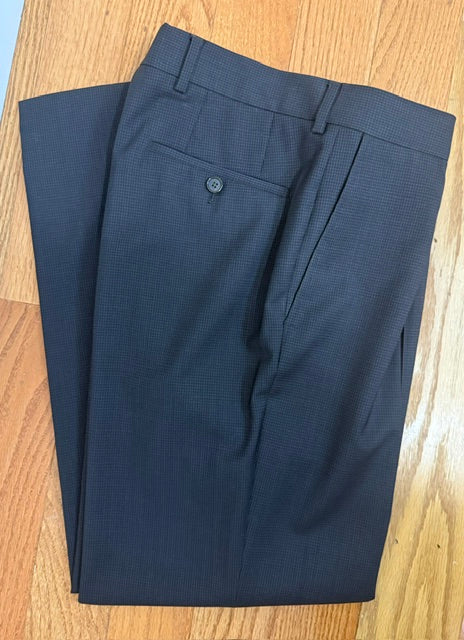 BOSS Dark Brown/Black Check Dress Slacks – Size 34R, Inseam 31.5