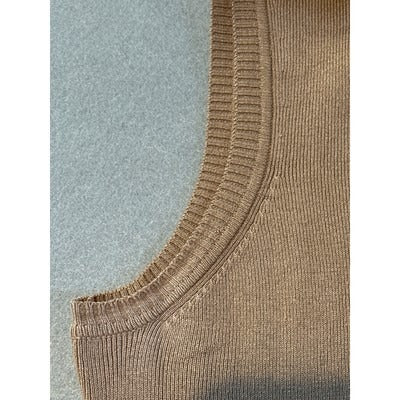 Louben Tan Ribbed Tank Top/Turtleneck lightweight material size L