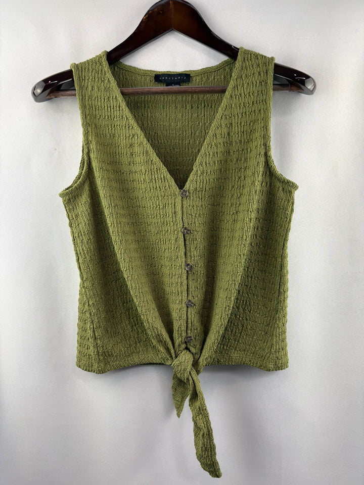 Women’s Sanctuary Small Olive Green Tank w/ Knot Tie