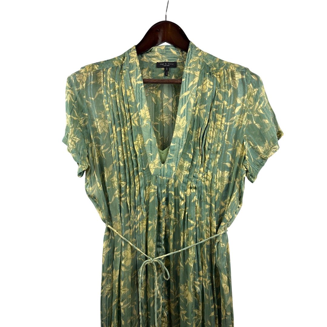Women’s Rag & Bone Medium Green Floral Printed Maxi Dress
