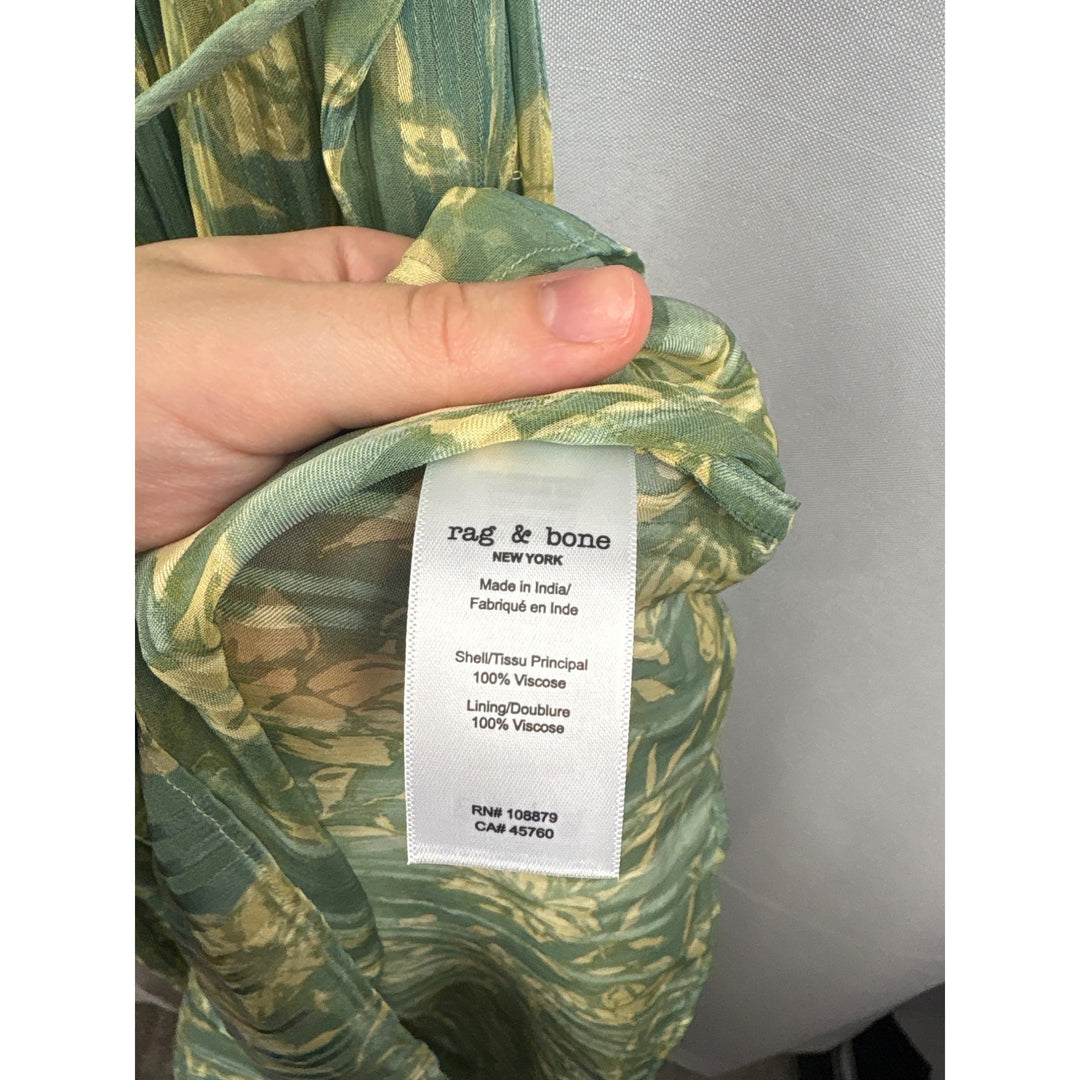 Women’s Rag & Bone Medium Green Floral Printed Maxi Dress