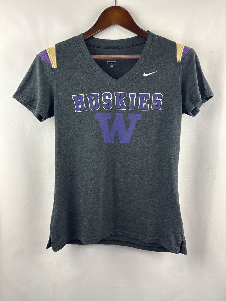 Women’s Nike Medium Gray Huskies V-Neck Shirt