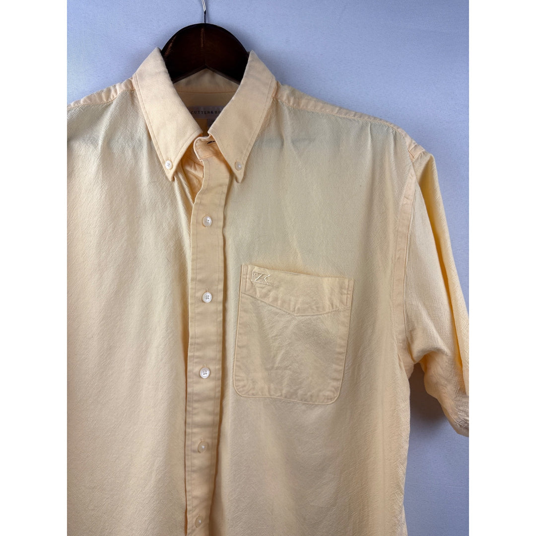 Men’s Vintage Cutter & Buck Large Butter Yellow Button Up Shirt