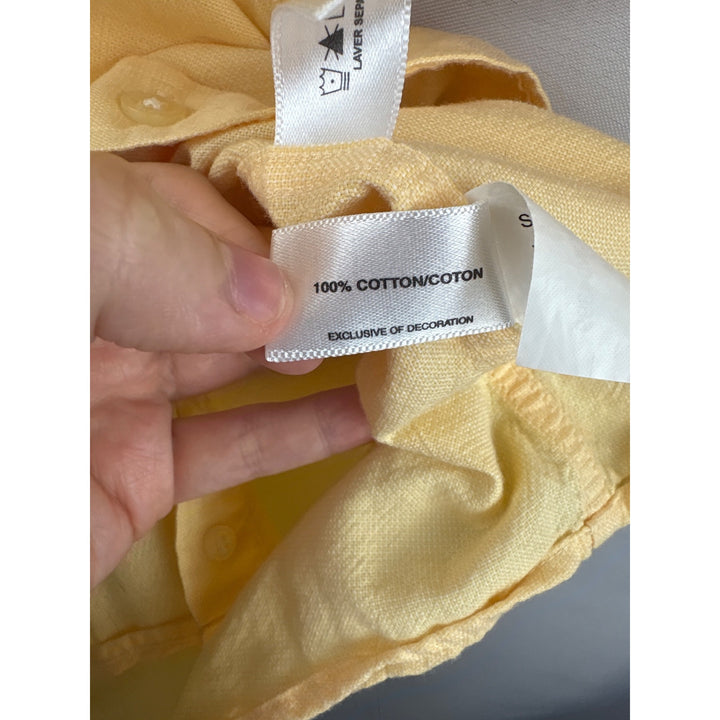 Men’s Vintage Cutter & Buck Large Butter Yellow Button Up Shirt
