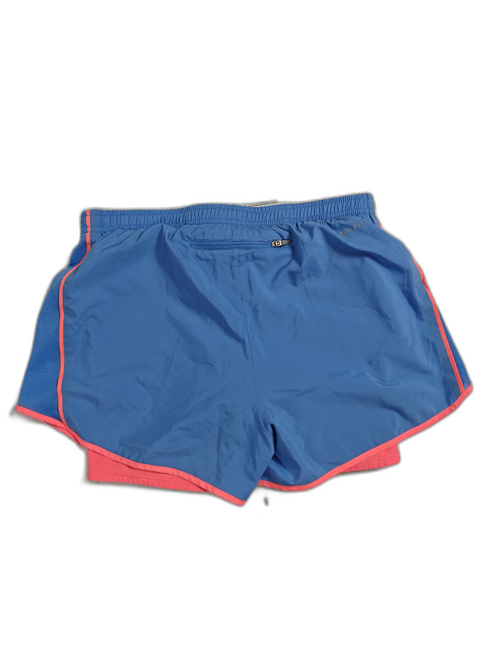 Womens Nike Dri-FIT Running Shorts Blue Pink Small