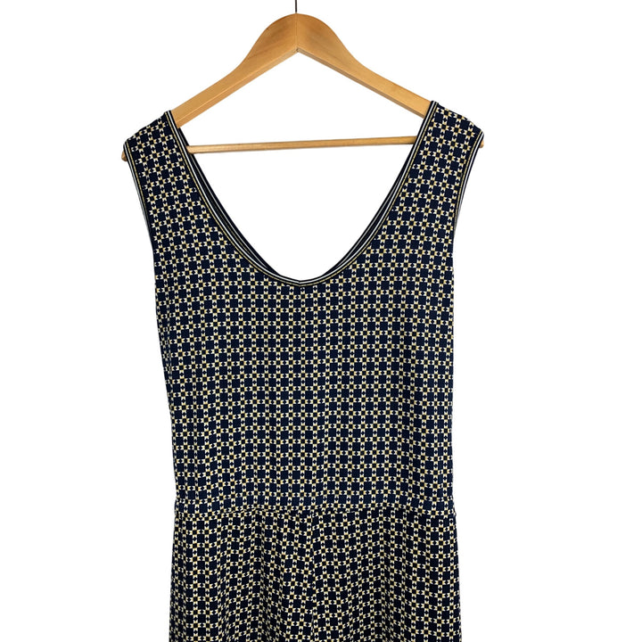 Max Studio Womens XL Sleeveless Geometric Print Jumpsuit With V-Neckline