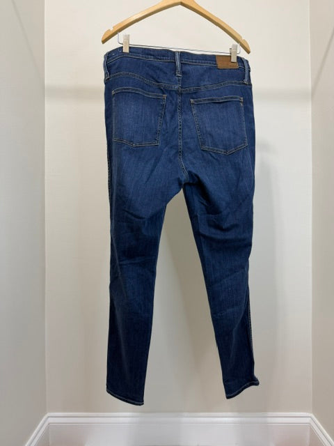 Madewell 10" High‑Rise Skinny Jeans Sz33(Dark Wash, Soft Stretch)