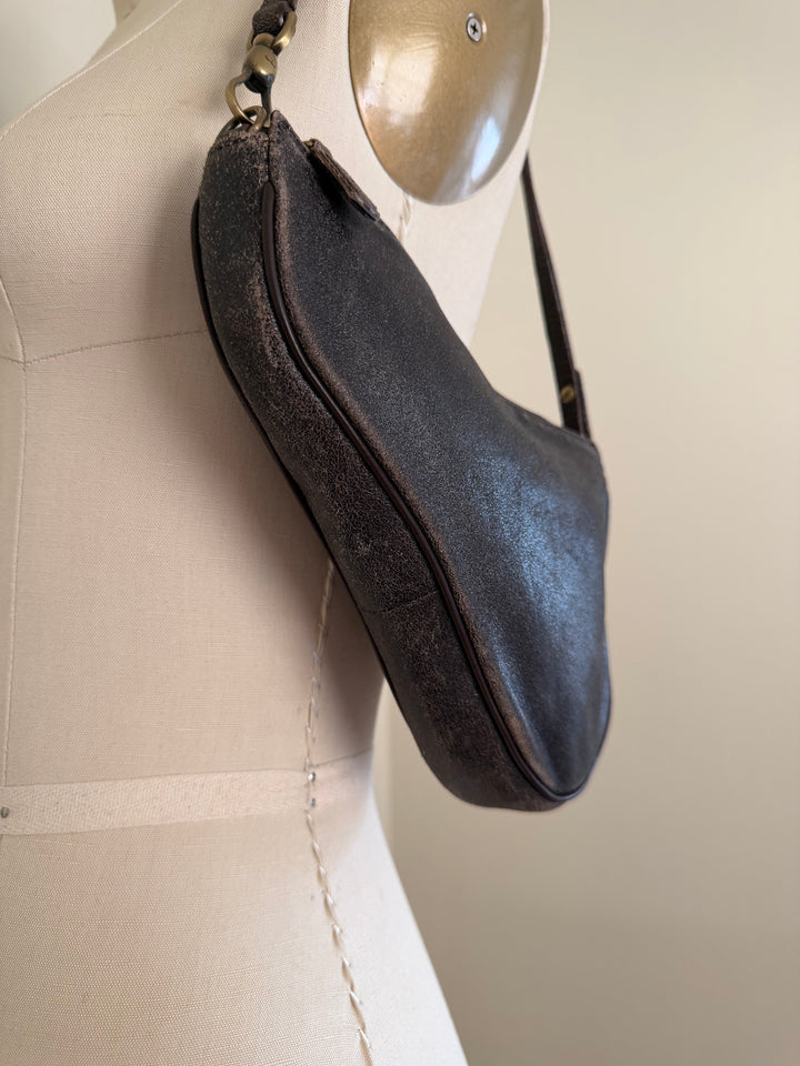 Christian Dior by John Galliano 2001 Vintage Leather Saddle Pochette Shoulder Bag