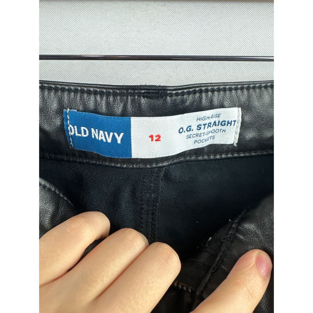 Women’s Old Navy Size 12 Faux Black Leather Pants