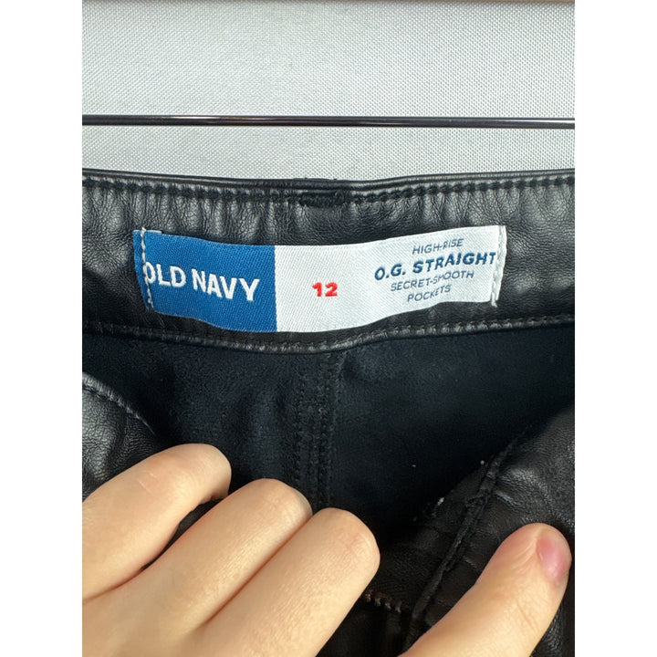 Women’s Old Navy Size 12 Faux Black Leather Pants