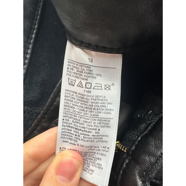 Women’s Old Navy Size 12 Faux Black Leather Pants