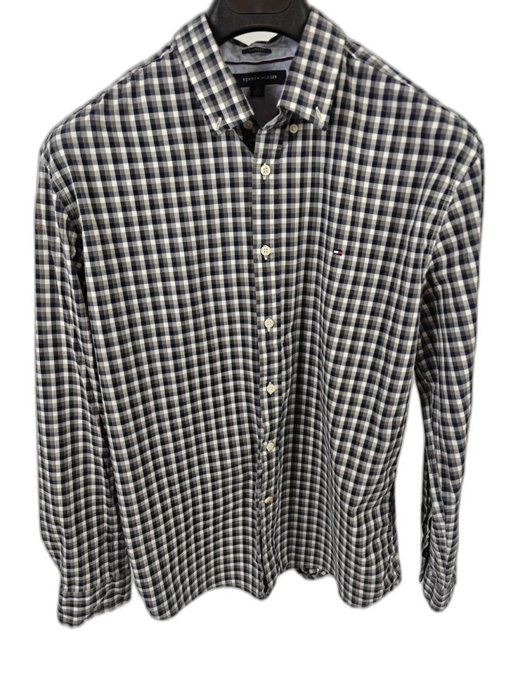 Mens Tommy Hilfiger Button Down Shirt Blue Plaid XL