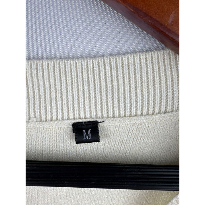 Striped Knit Sweater Crew Neck Medium Size