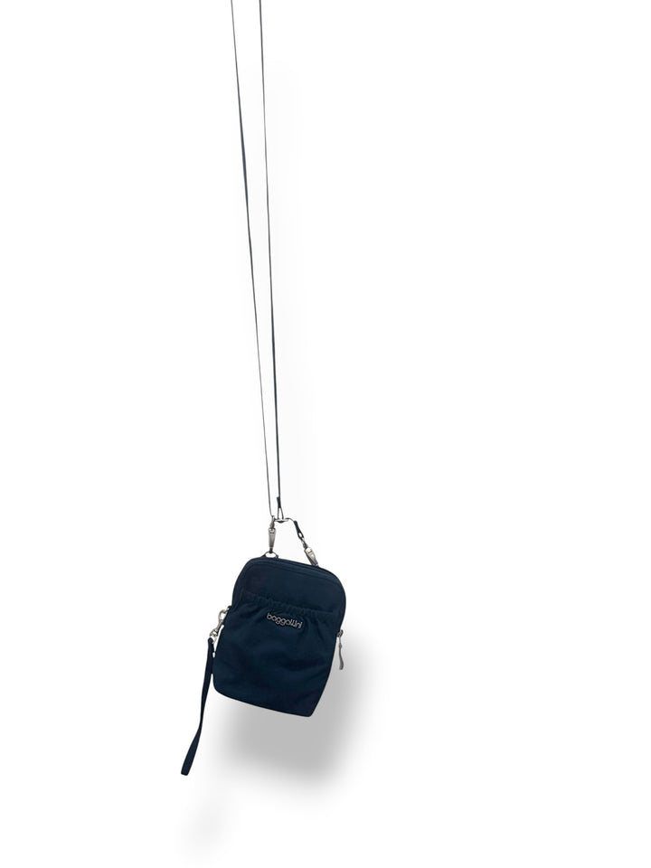 Baggallini Bryant Pouch Navy Blue Mini Crossbody RFID Cell Phone Bag NWT