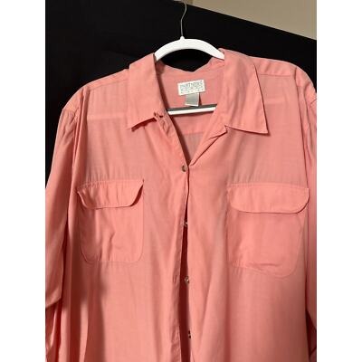 Partners Woman Mervyns Pink Button-Up Shirt 3X