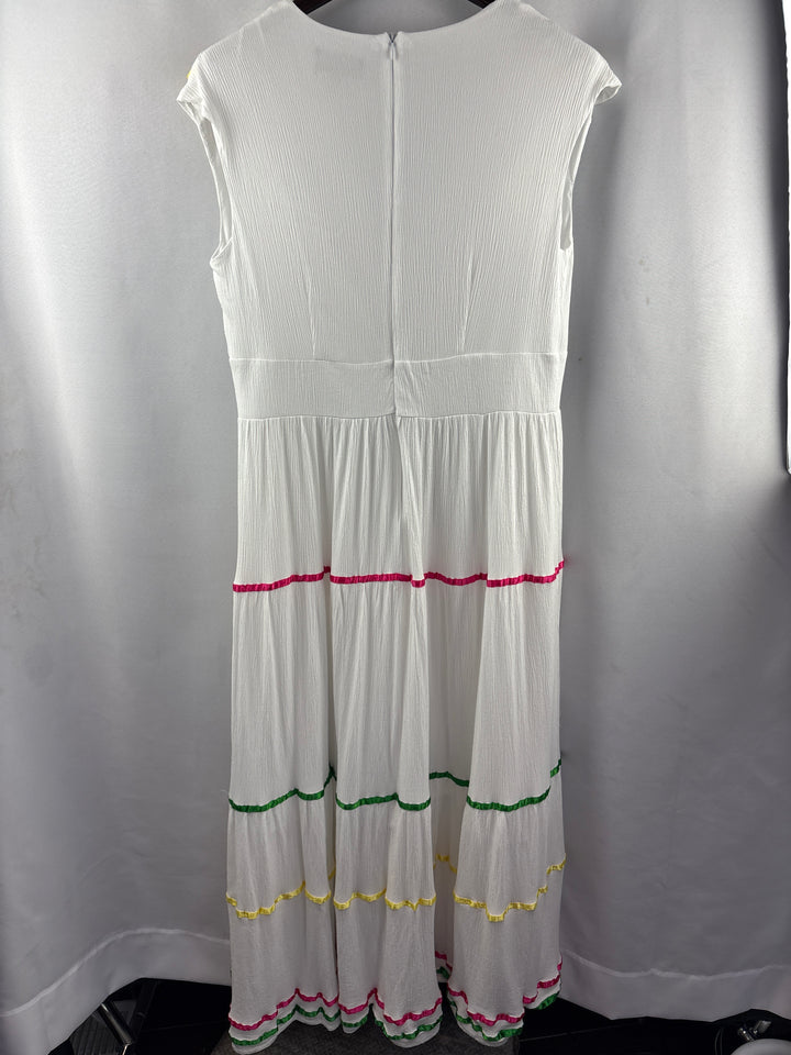 Women’s Alexia Admor Size 14 White Maxi Dress w/ Ribbon Detail