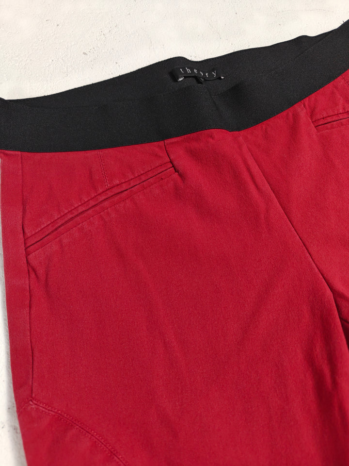 Womens Theory Slim Pants Red Size 6