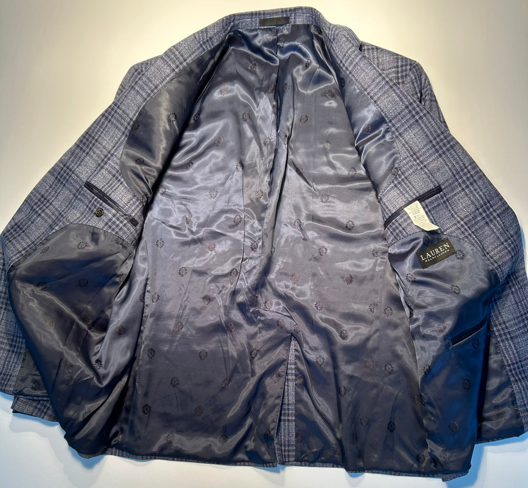 Lauren Ralph Lauren Men’s Blue Plaid Blazer Sport Coat Size 46R