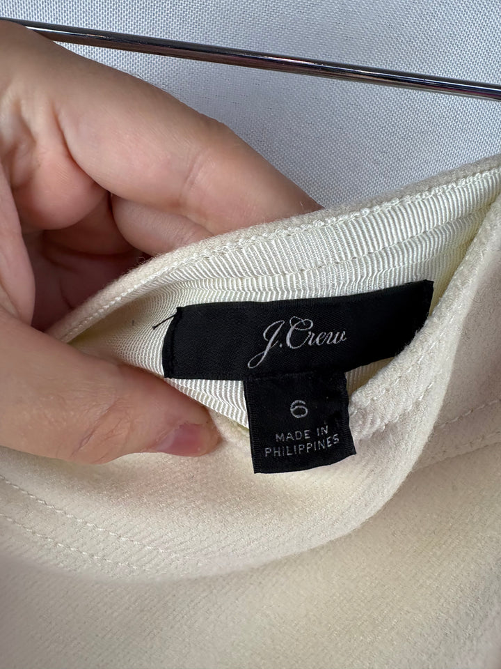 Women’s J.Crew Size 6 Cream Wool Pencil Skirt