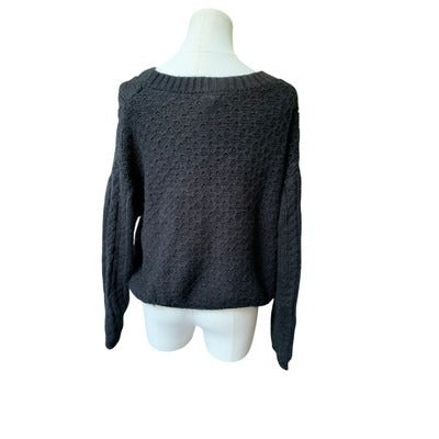 Argeaux & Elle Womens Medium Black Cable Knit Sweater