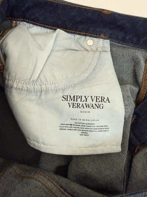 Simply Vera Vera Wang Straight‑Leg Jeans Sz14 (Medium Blue, 28” Inseam)