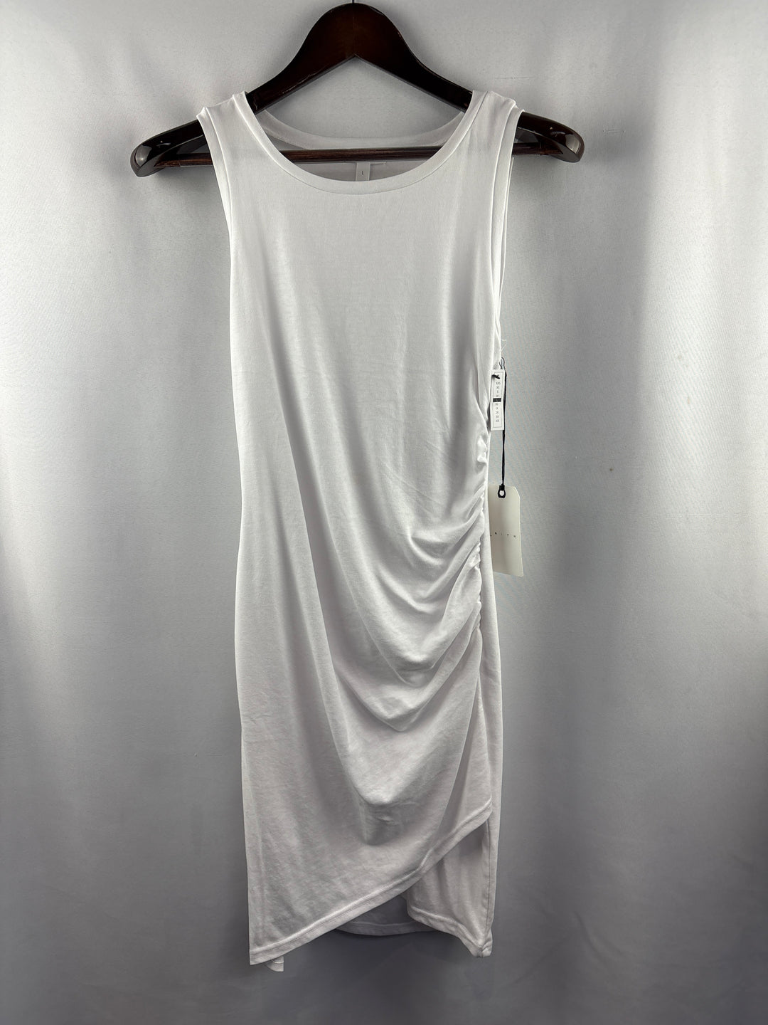 Women’s Leith Large White Ruched Midi Bodycon Dress